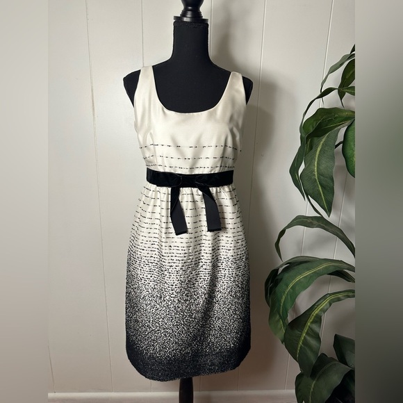 Kate Spade Trish Be Dazzled Cream Black Ombré Dress Size 6 - Picture 2 of 16